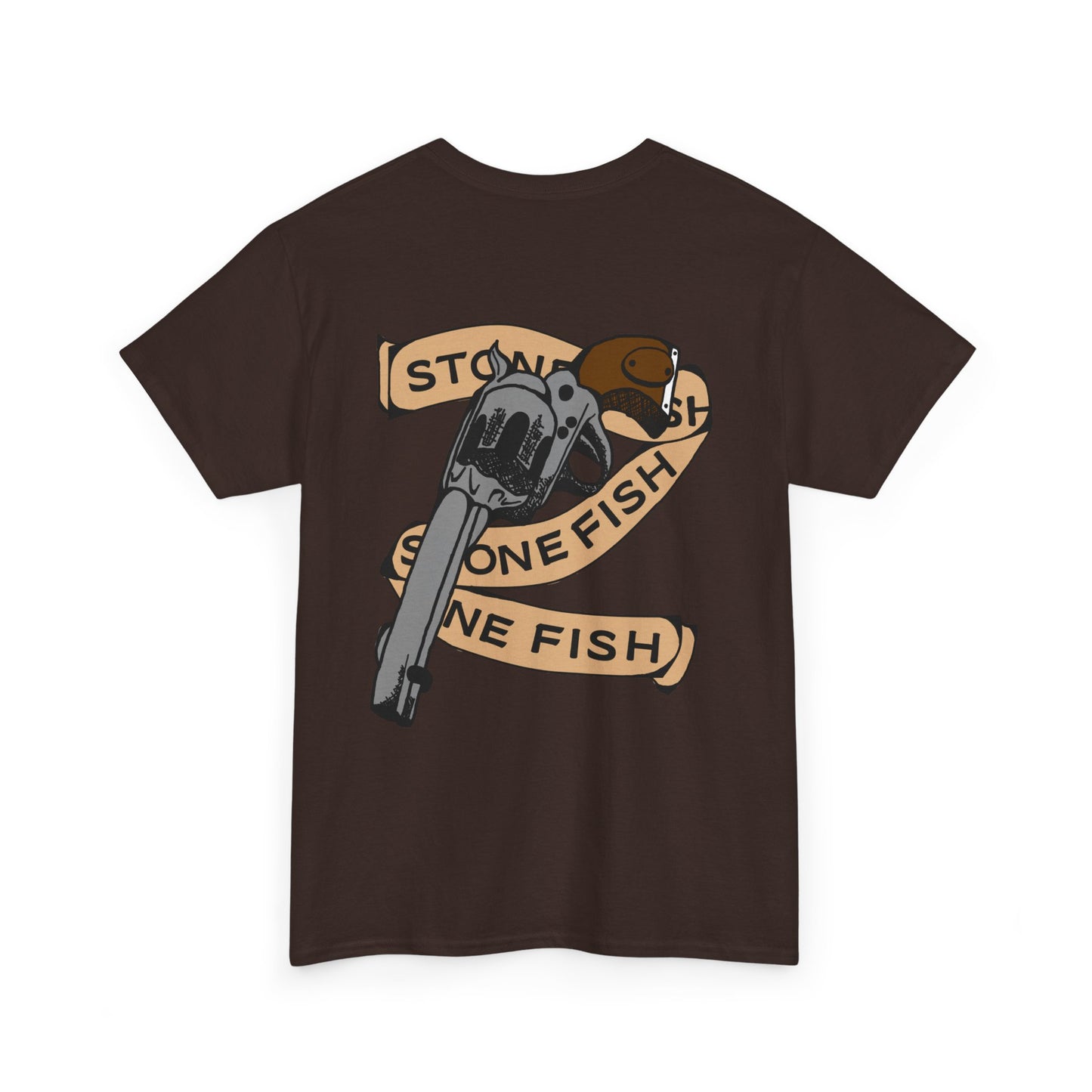 Mens Heavy Cotton Tee - Vintage Stone Fish Co. T-Shirt