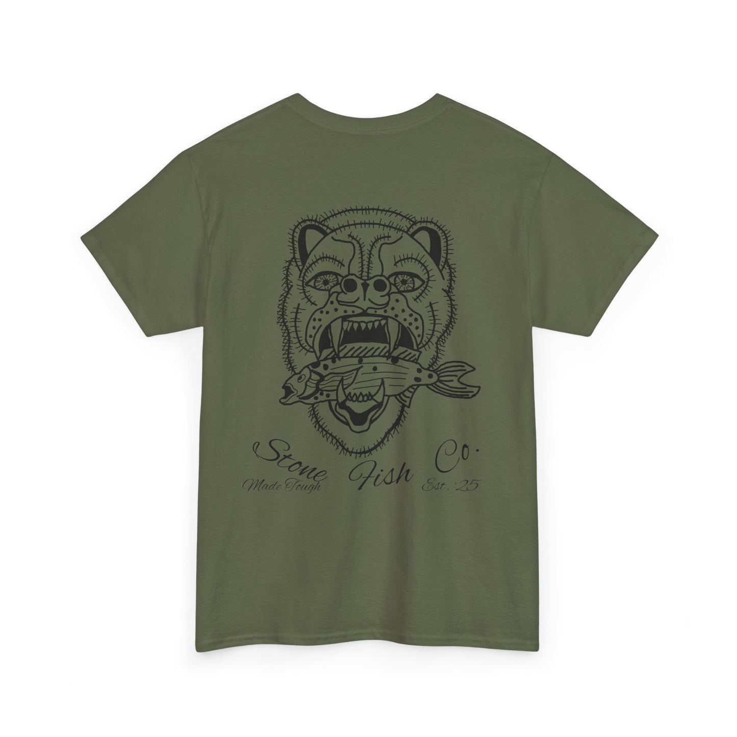 Men's Heavy Cotton Tee - Made Tough Stone-Fish Co. Graphic T-Shirt