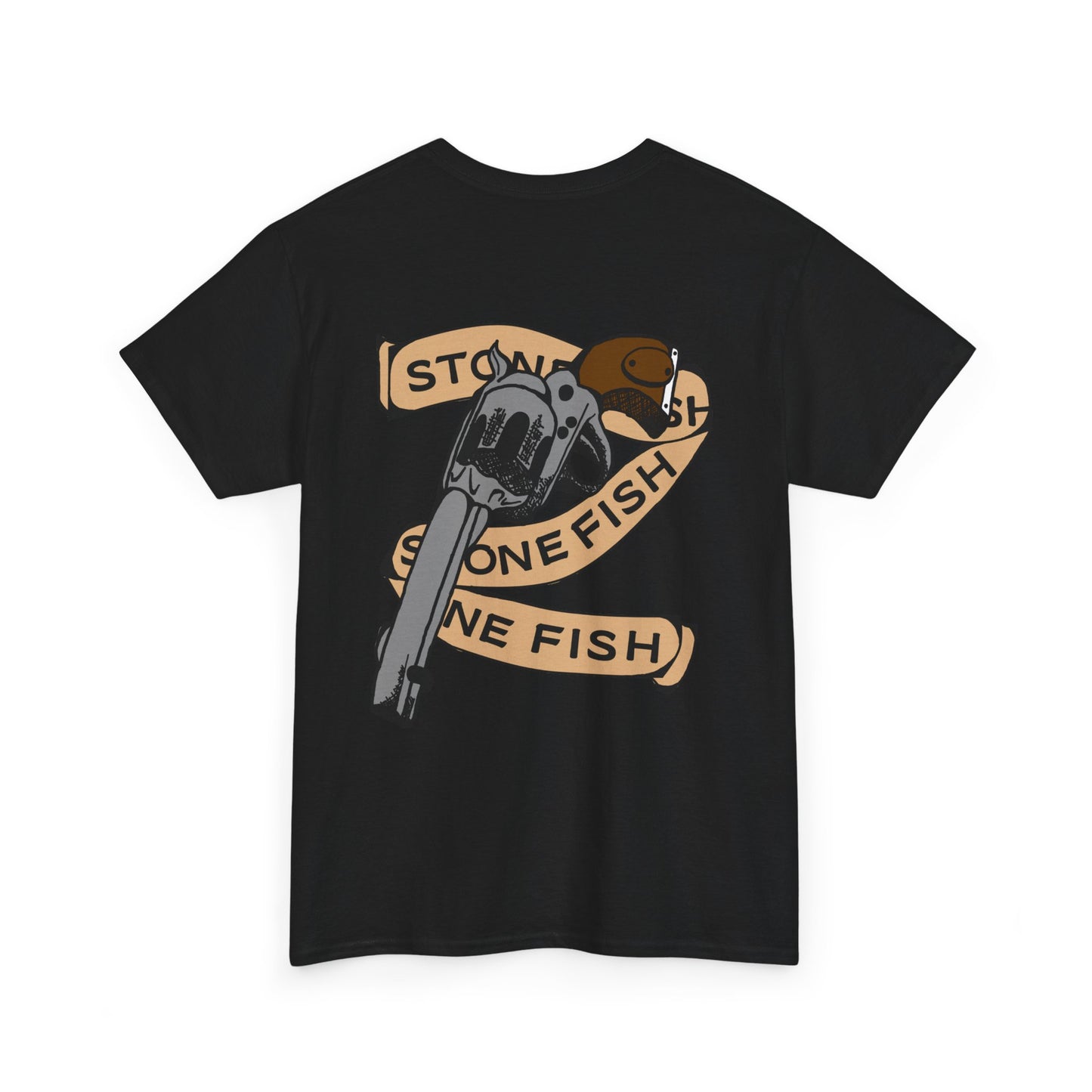 Mens Heavy Cotton Tee - Vintage Stone Fish Co. T-Shirt
