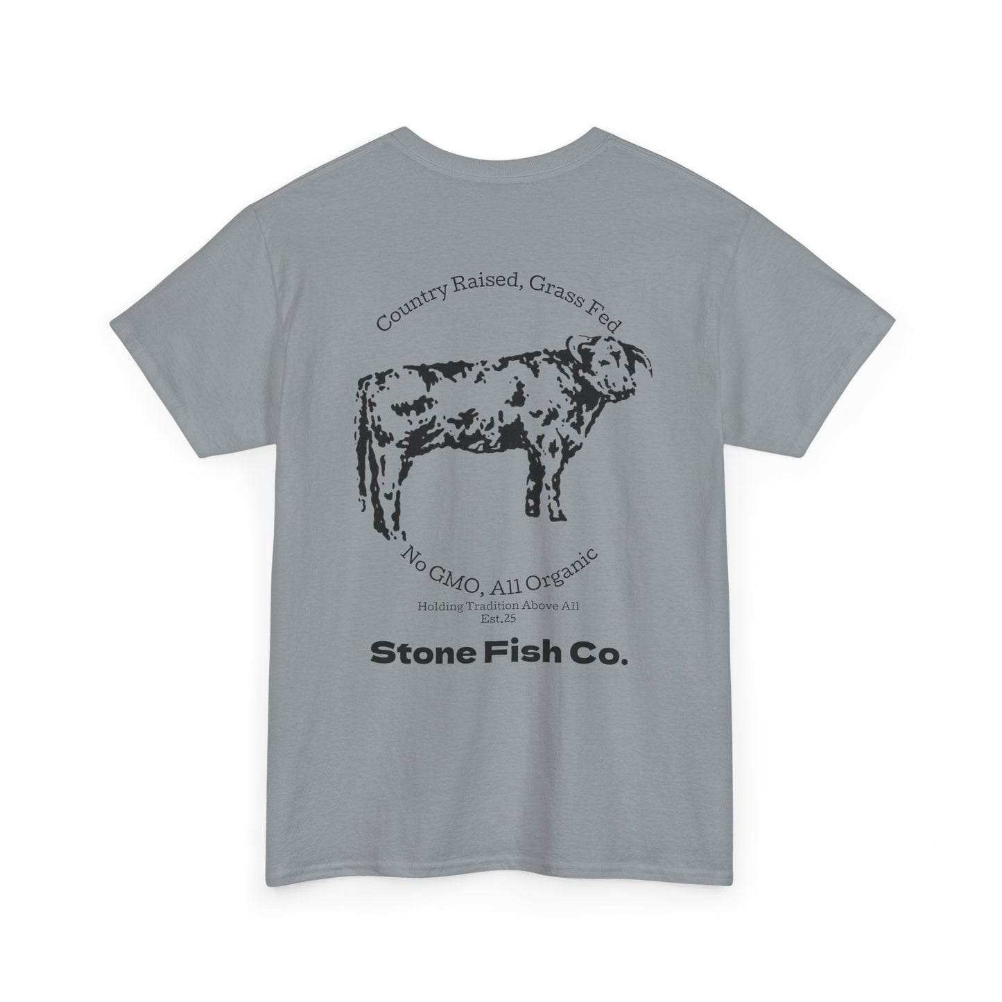 Stone Fish Co. Men's Heavy Cotton Tee - Organic Farming Graphic Tee