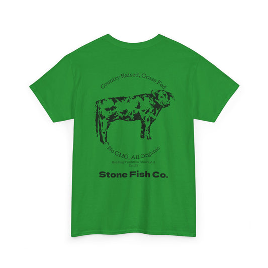 Stone Fish Co. Men's Heavy Cotton Tee - Organic Farming Graphic Tee